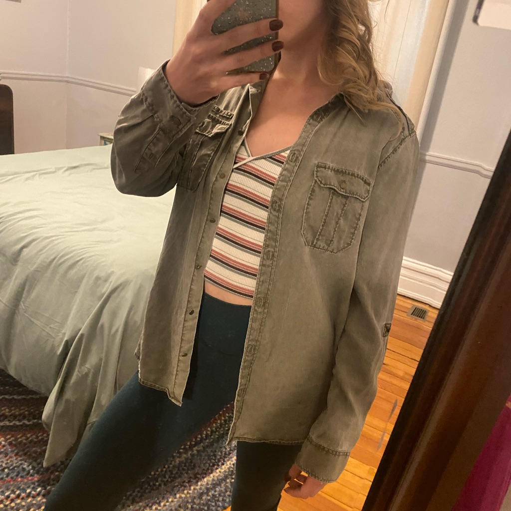 Distressed Button Up